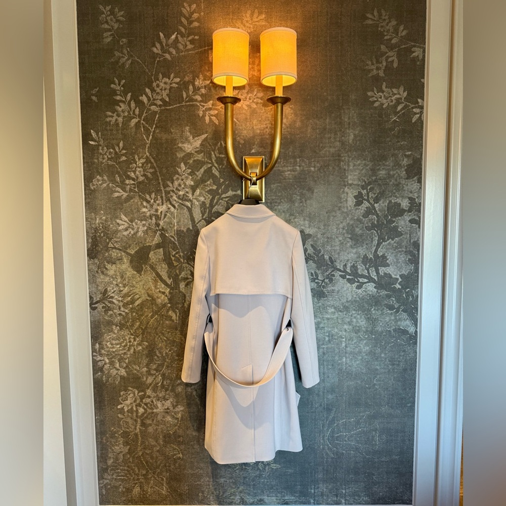 Reiss Pale Beige Double-Breasted Trench Coat with Belt - Picture 3 of 7